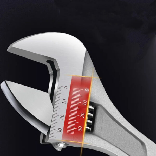 BoostBox Tools 15" Adjustable Wrench, Heavy Duty Drop Forged Steel, Chrome Plated, Precision Machined Jaws, Rust Resistant - Image 3
